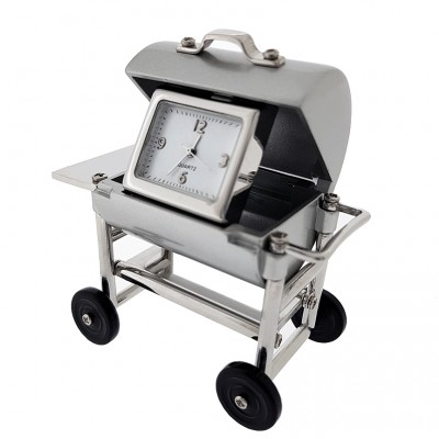 BARBECUE MINIATURE GRILL COOKING COLLECTIBLE BBQ MINI CLOCK