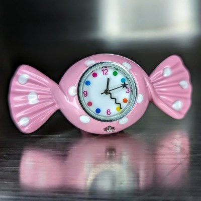 PINK CANDY BON BON MINI CLOCK GIFT MINIATURE DESK CLOCK