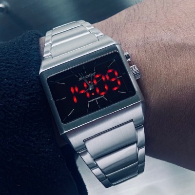 LWS SHADOW WATCH STAINLESS STEEL DUAL TIMEZONE HYBRID ANALOG LED UNISEX JAPANESE WATCHES 
