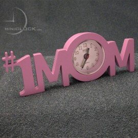 Mini Clocks, Miniature PINK #1 MOM ALARM CLOCK
