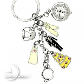 KEYCHAIN, Novelty Mini Clock WEDDING CHARMS