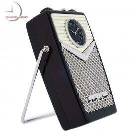 TRANSISTOR RADIO VINTAGE STYLE MINIATURE COLLECTIBLE MINI CLOCK GIFT