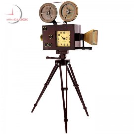 Miniature Antique MOVIE CAMERA Collectible Desktop Clock