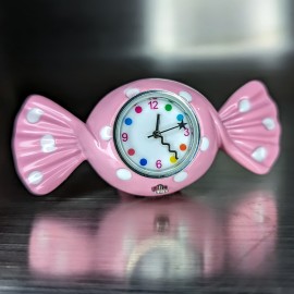 PINK CANDY BON BON MINI CLOCK GIFT MINIATURE DESK CLOCK