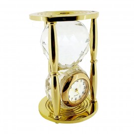 CRYSTAL HOUR GLASS MINIATURE DESK CLOCK DECORATIVE COLLECTIBLE GIFT