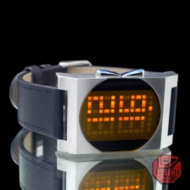 orange dot matrix led watch - digitbeat
