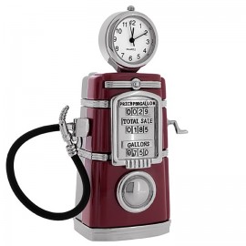 GAS PUMP MINIATURE VINTAGE STYLE PETROL COLLECTIBLE MINI CLOCK 