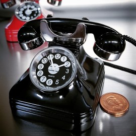 RETRO TELEPHONE VINTAGE STYLE MINIATURE PHONE COLLECTIBLE MINI CLOCK GIFT