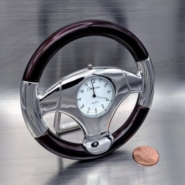 STEERING WHEEL MINIATURE SPORTS CAR COLLECTIBLE MINI CLOCK