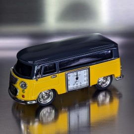 VAN MINIATURE vW STYLE VINTAGE BUS CAMPER COLLECTIBLE MINI CLOCK
