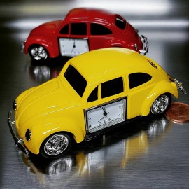 BEETLE VW BUG STYLE RED CAR MINIATURE COLLECTIBLE MINI DESK CLOCK