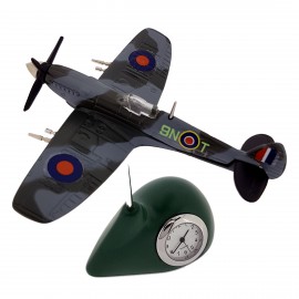 FIGHTER PLANE WW2 MINIATURE COLLECTIBLE AIRPLANE DESK CLOCK