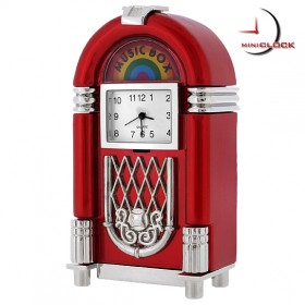 JUKEBOX MINIATURE MUSIC VINTAGE STYLE COLLECTIBLE MINI CLOCK GIFT IDEA