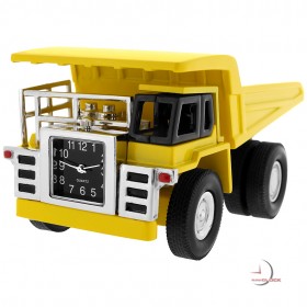 YUKE DUMP TRUCK MINIATURE HEAVY EQUIPMENT EARTH MOVER COLLECTIBLE MINI CLOCK