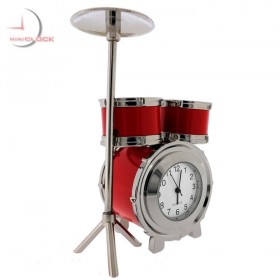 DRUM SET MINIATURE DRUMMER'S KIT COLLECTIBLE MUSICIAN MINI CLOCK COOL GIFT IDEA