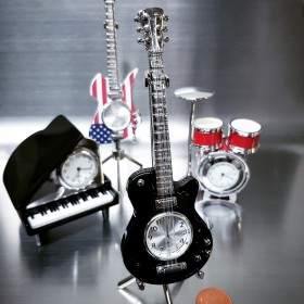 ELECTRIC GUITAR MINIATURE LP HOLLOW BODY  MUSIC COLLECTIBLE MINI CLOCK
