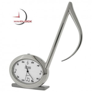 Miniature Clocks, Silver Eighth/Quaver MUSICAL NOTE