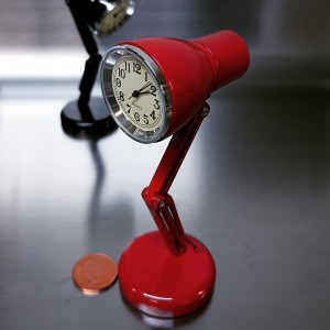 DESK LAMP MINIATURE OFFICE WORKSPACE FURNITURE COLLECTIBLE MINI CLOCK GIFT