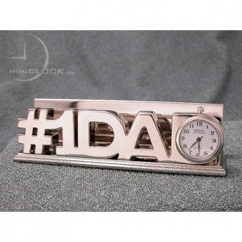 Mini Clock, Word Sign Business Card Holder - #1 DAD