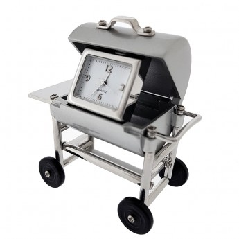 BARBECUE MINIATURE GRILL COOKING COLLECTIBLE BBQ MINI CLOCK