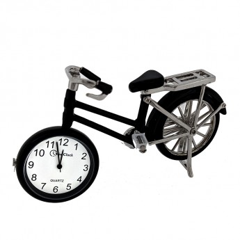 LITTLE BLACK OLD STYLE BIKE MINI NOVELTY DESK CLOCK