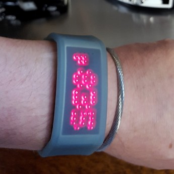 MATRIX CUFF - VERY RARE VINTAGE SCROLLING LED WATCH IN TRANSLUCENT GEL CASE