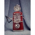 Miniature Clock, Vintage Style Red GAS PUMP