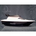 Miniature Clocks, Black Police SPEED BOAT Alarm Clock