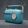 Mini Clock, Miniature Retro TRANSISTOR RADIO - Blue