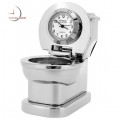 Miniature Clock, Chrome TOILET Paperweight