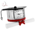 Mini Clock, Silver GRADUATION HAT w/ Red Ribbon