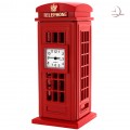 Miniature Clock, Deluxe Collectible Red PHONE BOOTH