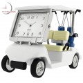 GOLF CART MINIATURE w CLUBS COLLECTIBLE SPORTS MINI DESKTOP CLOCK
