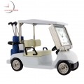 GOLF CART MINIATURE w CLUBS COLLECTIBLE SPORTS MINI DESKTOP CLOCK