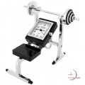 Mini Clock, WEIGHT BENCH & BARBELL - Fitness Gym