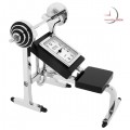 Mini Clock, WEIGHT BENCH & BARBELL - Fitness Gym