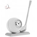 Mini Clock, Collectible GOLF BALL & CLUB w/ Pedestal
