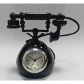 VINTAGE PHONE MINIATURE CLOCK DIE-CAST COLLECTIBLE FIGURINE