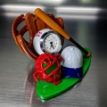 BALL SET MINI NOVELTY CLOCK with GLOVE, BAT & BALL MINIATURE