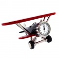 BIPLANE FIXED WING MINIATURE AIR PLANE COLLECTIBLE AVIATION MINI CLOCK GIFT IDEA