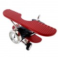 BIPLANE FIXED WING MINIATURE AIR PLANE COLLECTIBLE AVIATION MINI CLOCK GIFT IDEA