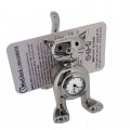 SPRING CAT MINI CLOCK BIZ CARD MEMO HOLDER COLLECTIBLE DESKTOP GIFT