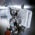 SPRING CAT MINI CLOCK BIZ CARD MEMO HOLDER COLLECTIBLE DESKTOP GIFT