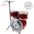 DRUM SET MINIATURE DRUMMER'S KIT COLLECTIBLE MUSICIAN MINI CLOCK COOL GIFT IDEA