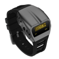 GLADIATOR DRIVERS STYLE 1970s RETRO OLED WATCH - Titanium/Yellow