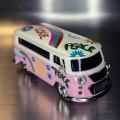 VAN MINIATURE HIPPIE VW STYLE VINTAGE BUS CAMPER COLLECTIBLE MINI CLOCK