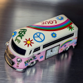 VAN MINIATURE HIPPIE VW STYLE VINTAGE BUS CAMPER COLLECTIBLE MINI CLOCK