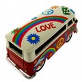 VAN MINIATURE HIPPY VW STYLE VINTAGE BUS COLLECTIBLE MINI CLOCK