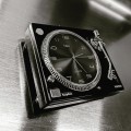 Turntable record player miniature desk clock