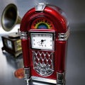 JUKEBOX MINIATURE MUSIC VINTAGE STYLE COLLECTIBLE MINI CLOCK GIFT IDEA 